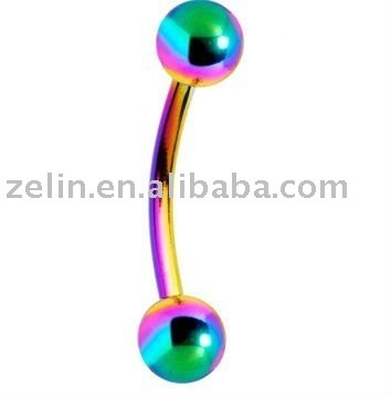 Rainbow Anodized Titanium Ball body piercing eyebrow jewelry