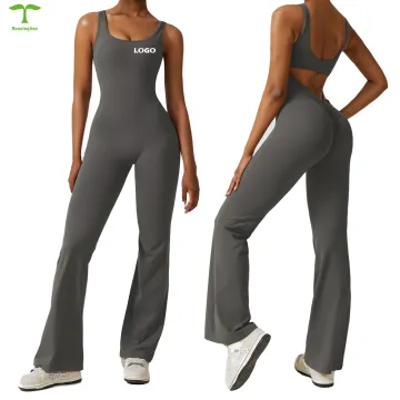 Women's V-Shaped Hip Slim Fit Yoga Wear Gym Jumpsuit