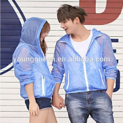 FSF1553 Cheap! lovers hooded shirt printing transparent spring summer sunscreen clothing