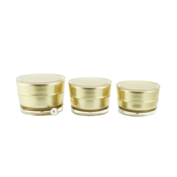 Luxury Refillable Tapered Double Wall Plastic Jars - Gold Paint Face Cream Containers (5g-50g)