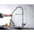 Household spring pull down brass kitchen faucet