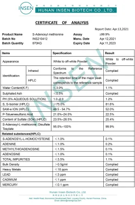 S Adenosylmethionine SAMe Powder