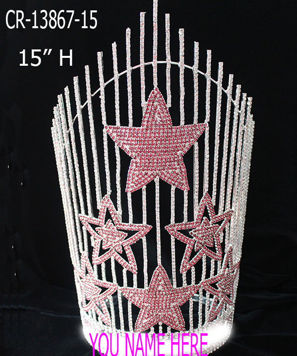 20" Large Rhinestone Patriotic 4th Of July Crown