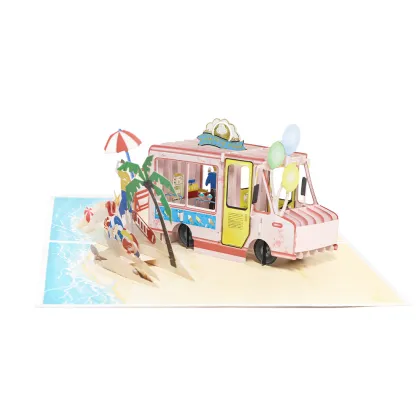 3D Pop Up Birthday Ice Cream Truck Card