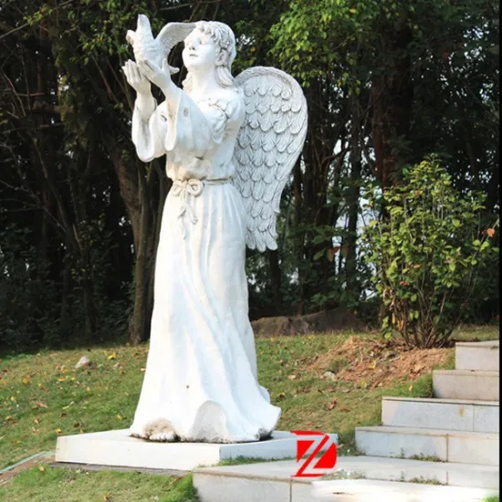 Angel sculptures for sale with pigeon