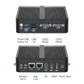 Fanless Mini PC J6412 N100 RS232 Paparan Triple