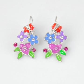 fashion zinc-alloy epoxy earring with shining Swarovski stone
