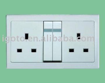 Double 13A switched socket BS standard