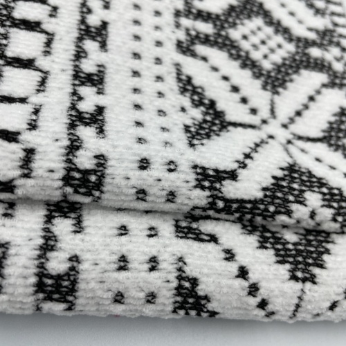 Mjuk ren polyester chenille jacquard tyg