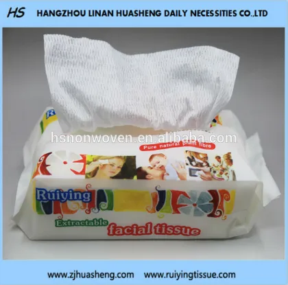 Facial Tissue in Extractable PE Film Pack Factory Price HS08 High Quality Facial Tissue