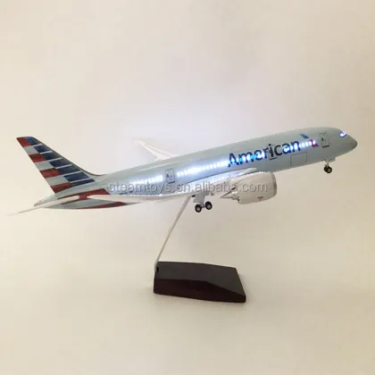 1:130 Scale LED Illuminated Boeing 787 Aircraft Model - 47CM Resin Model Plane