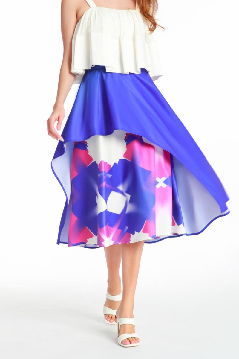 Satin Printed Mermaid Skirt