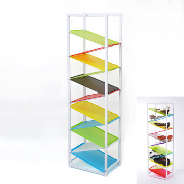 Colored Standing 11-tier Corner Shoe Rack