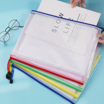 Customizable Plastic A4 A5 B5 Size PP File Folders & Mesh Document Bags for School & Office