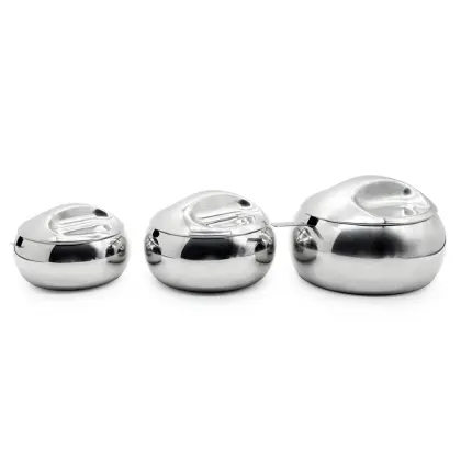 Countertop Stainless Steel Sugar Bowls With Lid Spoon