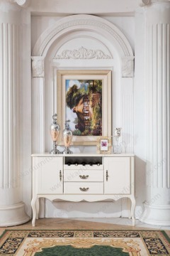 White glossy mdf modern dining classic wine cabinet french dresser luxury modern furniture sideboard