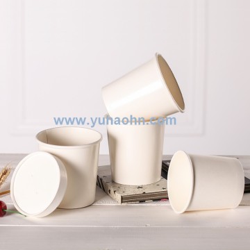 Plain White Soup Cup with Paper Lid