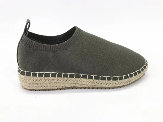 Women`s Slip On Fabric Jute Espadrilles Sneaker