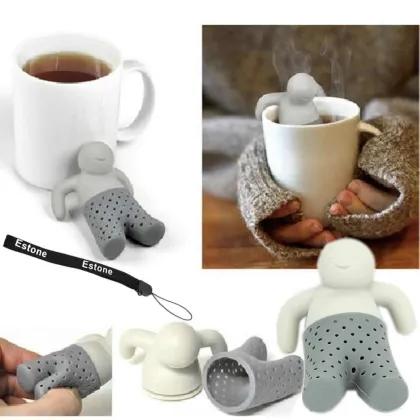 Silicone Mr.Tea Infuser Loose Tea Leaf Strainer Herbal Spice Filter Diffuser TEA Silicone Mr Tea Infuser