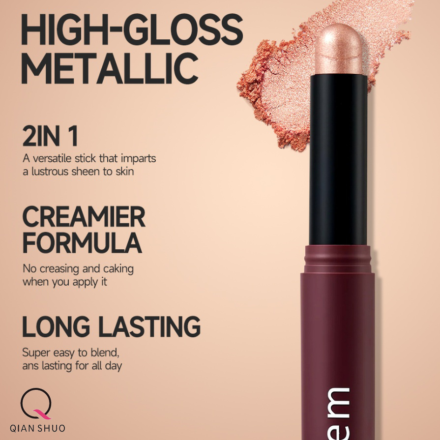 Pensil eyeshadow merah muda romantis untuk mata yang melamun