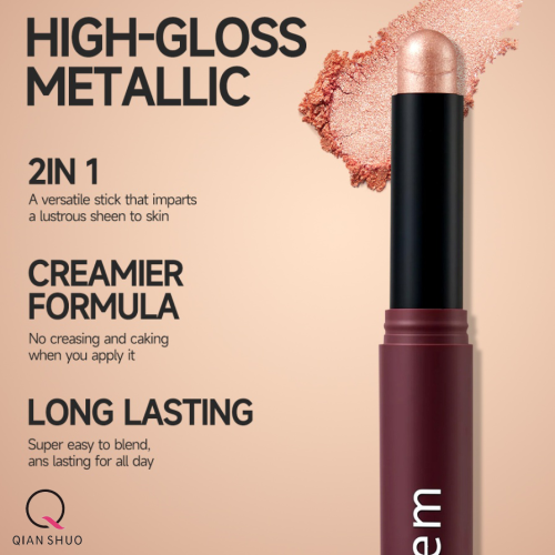 Pensil eyeshadow merah muda romantis untuk mata yang melamun