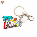 ของขวัญที่กำหนดเอง Hard Enamel Palm Trees Keyring