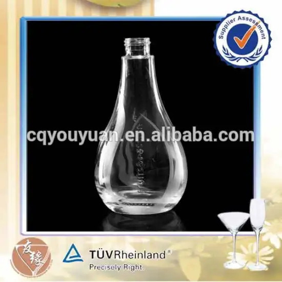China food grade screw top finish embossing logo empty 250ml glass bottle weight