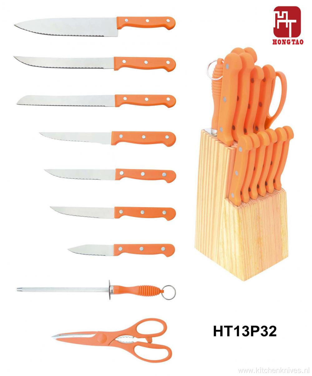 wood block kitchen knife set sale