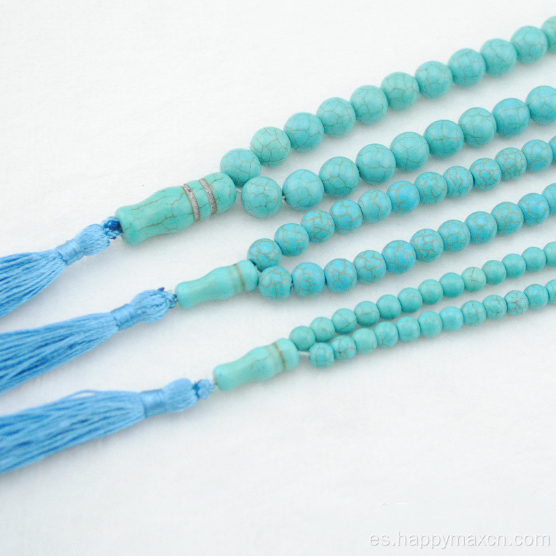 Pedernas de piedra natural Turquoise Beads Tassel Muslim