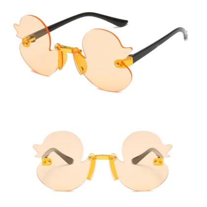 Rimless Duck Shape Sunglasses for Children: UV400 Protection, Party Decorative Sun Shades for Babies