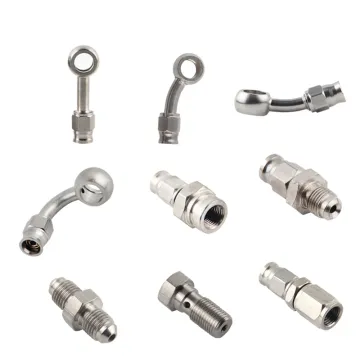AN3 10mm Stainless Steel Banjo Eye Brake PTFE Hose Fitting/Hose Ends Adapter For Car Auto Motorcycle 0 Degree/28 Degree/90Degree