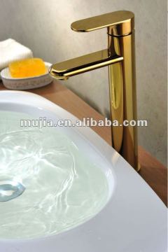 Modern Fashion Gold finished Brass Basin faucet bathroom taps