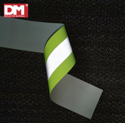 Lime Green Premium Reflective FR-Treated Cotton Vest Trim 5cm