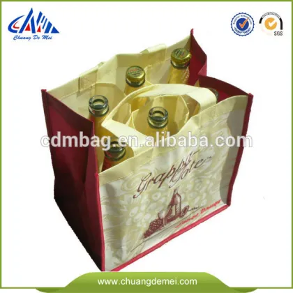 6 divider bottle holder nonwoven wine bag