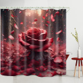 3D waterproof hookless shower curtain