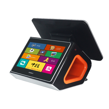 Sistema POS a doppia schermata di pagamento Smart Face con calcolatrice touchscreen e registratore di cassa