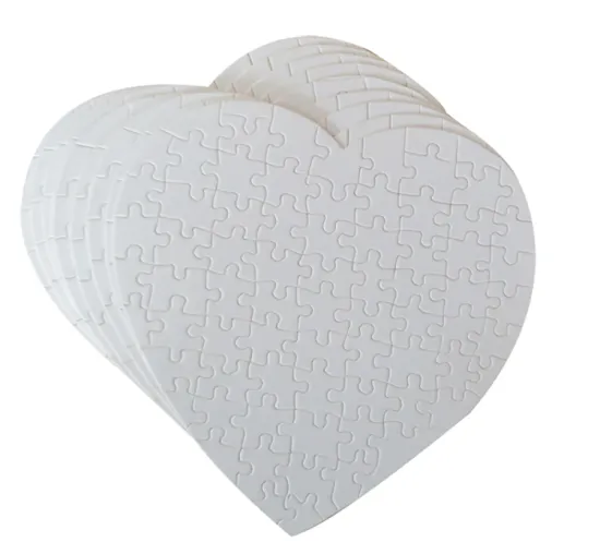 heart shaped blank color jigsaw puzzle for sublimation