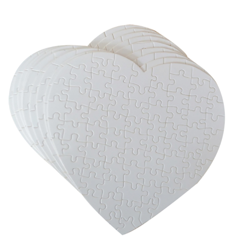 heart shaped blank color jigsaw puzzle for sublimation