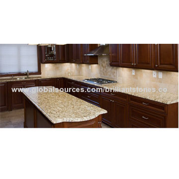 New Venetian Gold Granite Counter-tops, with Island Tops, Polished, Ogee Edges, 1 Under Sink Hole