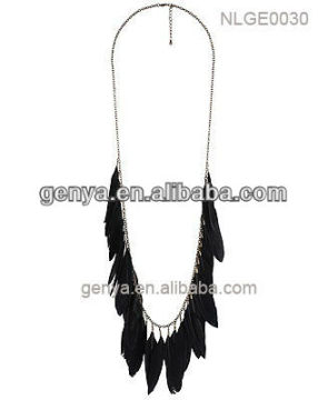 New design feather necklace with chain
