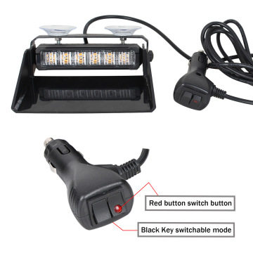 Luce da trattino a LED strobo da 18 W con 6 LED e ventosa