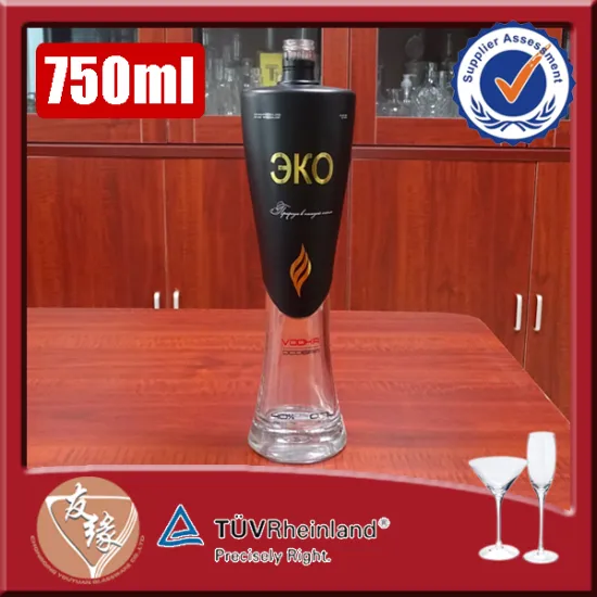alcohol beverage packaging custom shaped screw cap empty 70cl vodka glass bottle