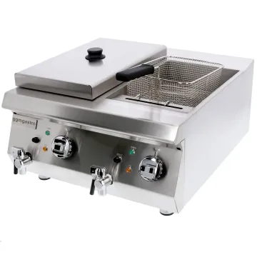 CE Approval 1 Tank 1 Basket Commercial Countertop Electric Deep Fryer with Tap Efk653-8+8