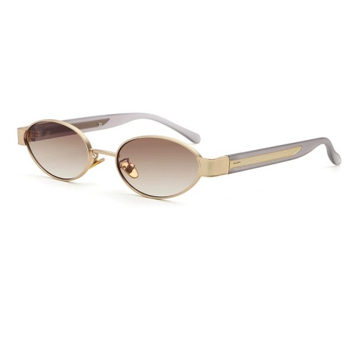 Wholesale Oval Metal and PC Sunglasses