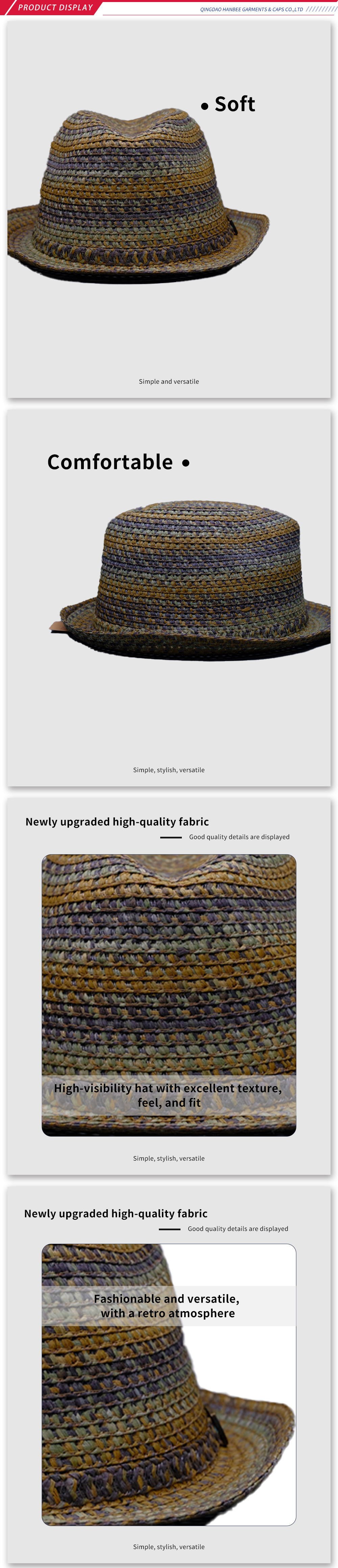 Elegant Handcrafted Straw Fedora Hat