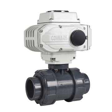 DN15 PVC Double Union Motorized Ball Valve with Electric Actuator - 2 Way Plumbing Valve
