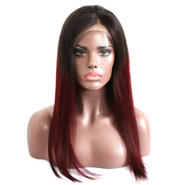 13*4 Brazilian 1b 99j Human Hair Wigs Straight,Human Straight Hair Wig 150% Pre Plucked,Full Lace Human Hair Wig Straight Remy H