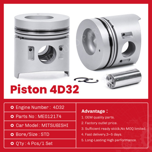 مجموعة المكبس 4D32 ME012174 لأجزاء محرك MITSUBISHI