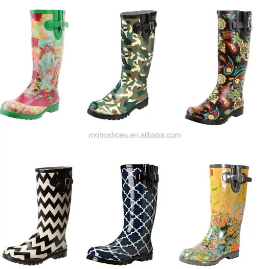 China Supplier Wholesale Trendy Women's Rubber Rain Boots