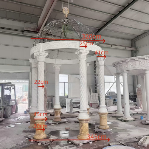 Custom Grand Marble Gazebo and Fluted Columns